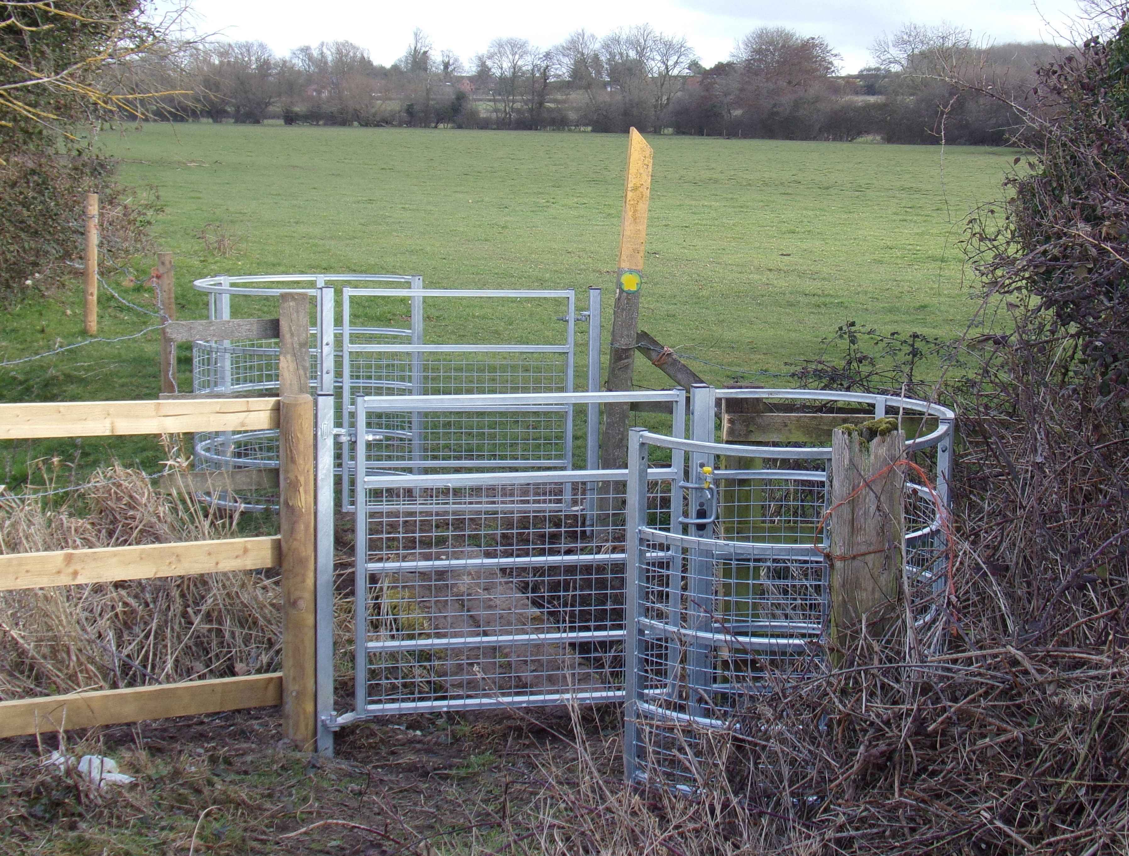 New kissing gates near Barton Road